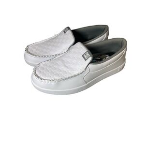DC Villain Skate Shoes White Men's 9 Low Top Slip-On Boat Loafer In Box Y2K